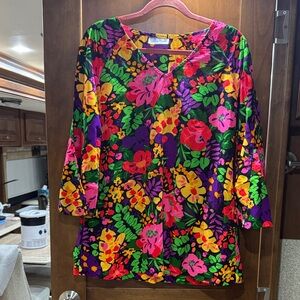 Bobbie Brooks vintage Multicolor Floral Blouse